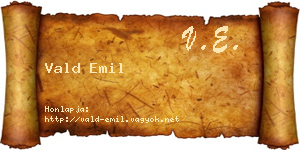 Vald Emil névjegykártya