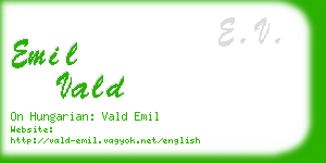 emil vald business card